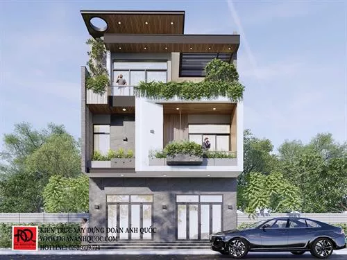 Thiết kế thi công nhà phố hiện đại 3 tầng 9x8m tại Phú Tài Phan Thiết